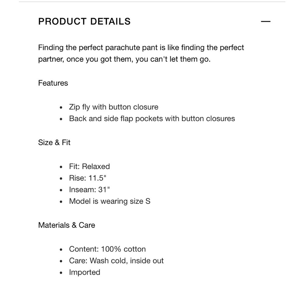 Garage Sawyer Light Gray Parachute Cargo Pants L Baggy - Picture 3 of 9